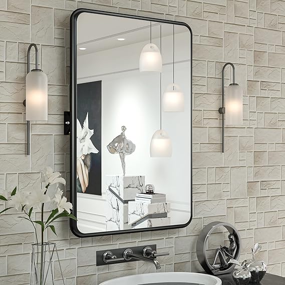 TokeShimi 24 x 36 Inch Pivot Farmhouse Bathroom Mirror