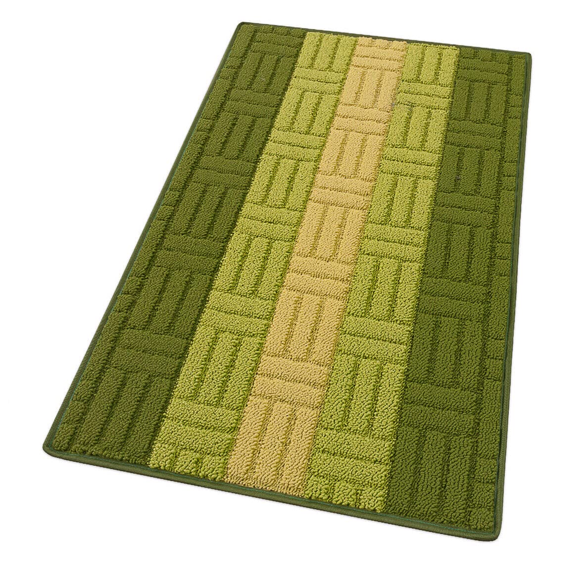 emmevi Tappeto Cucina Bordato Assorbente Tessitura 3D Varie Misure E Colori Multiuso Bagno Camera Corridoio 100% Made in Italy mod.MIA 57X190 VERDE