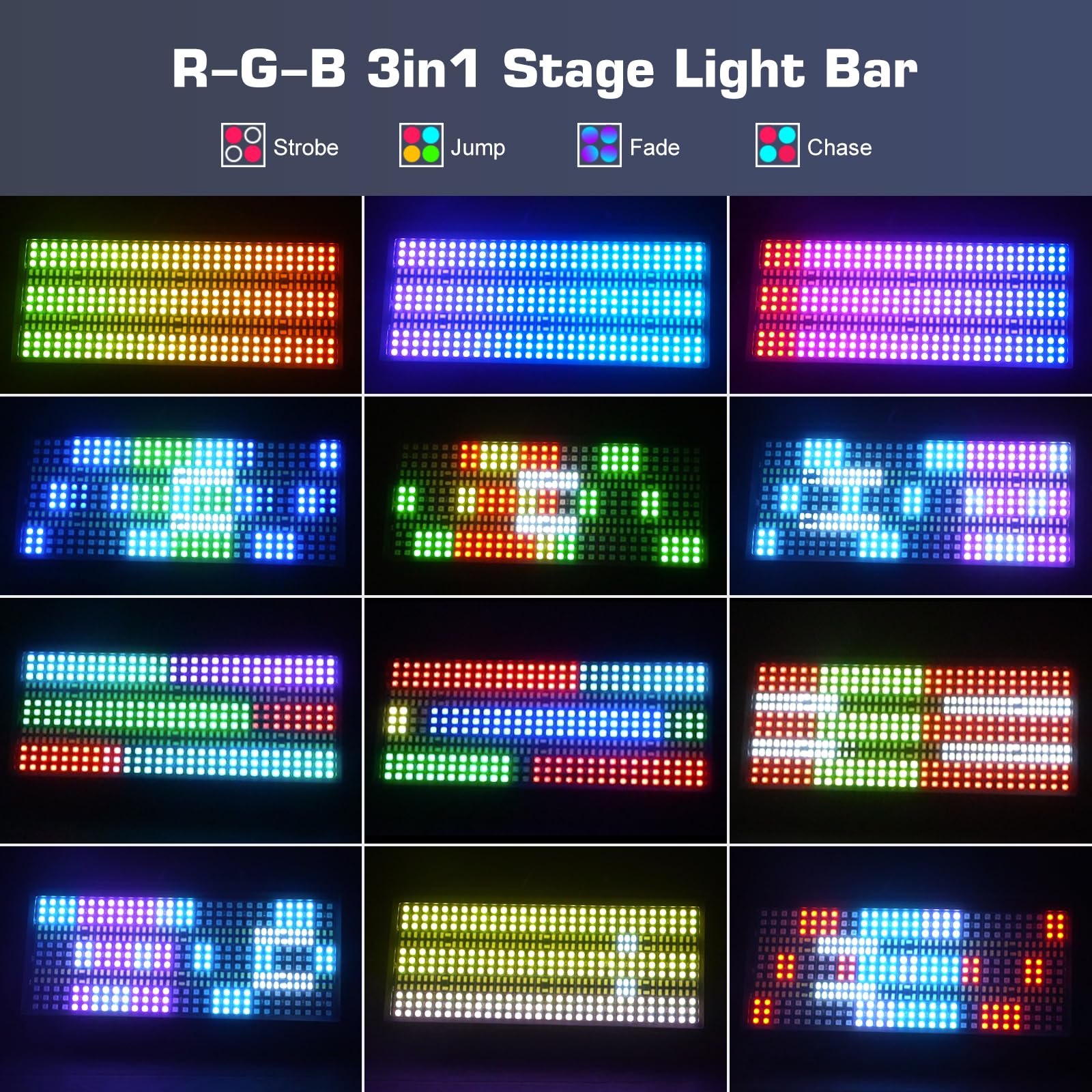 4PCS 120W LED Wallwasher Strobo Luce da Palco,Proiettore LED RGBW 4in1 Luci Discoteca con Telecomando,LED Stroboscopio Effetto Faretto Barra Luminosa per DJ Bar,Disco,Natale,Halloween,Feste,Matrimoni