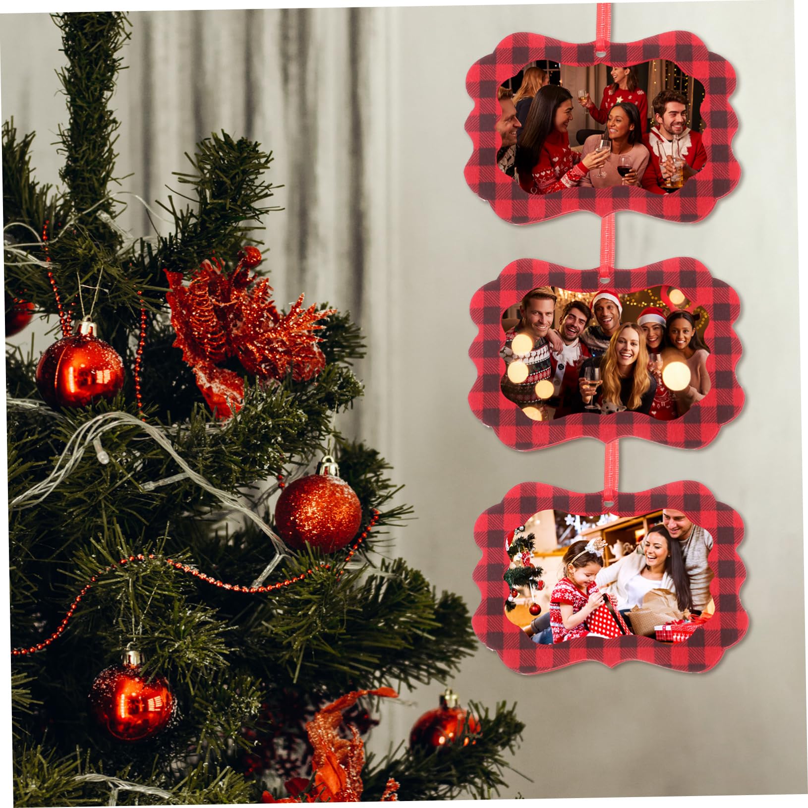 ABOOFAN 3 Juegos De Adornos Colgantes De Fieltro Para Árbol De Navidad Decoración Navideña Marco De Fotos Accesorio 12 Piezas X 3
