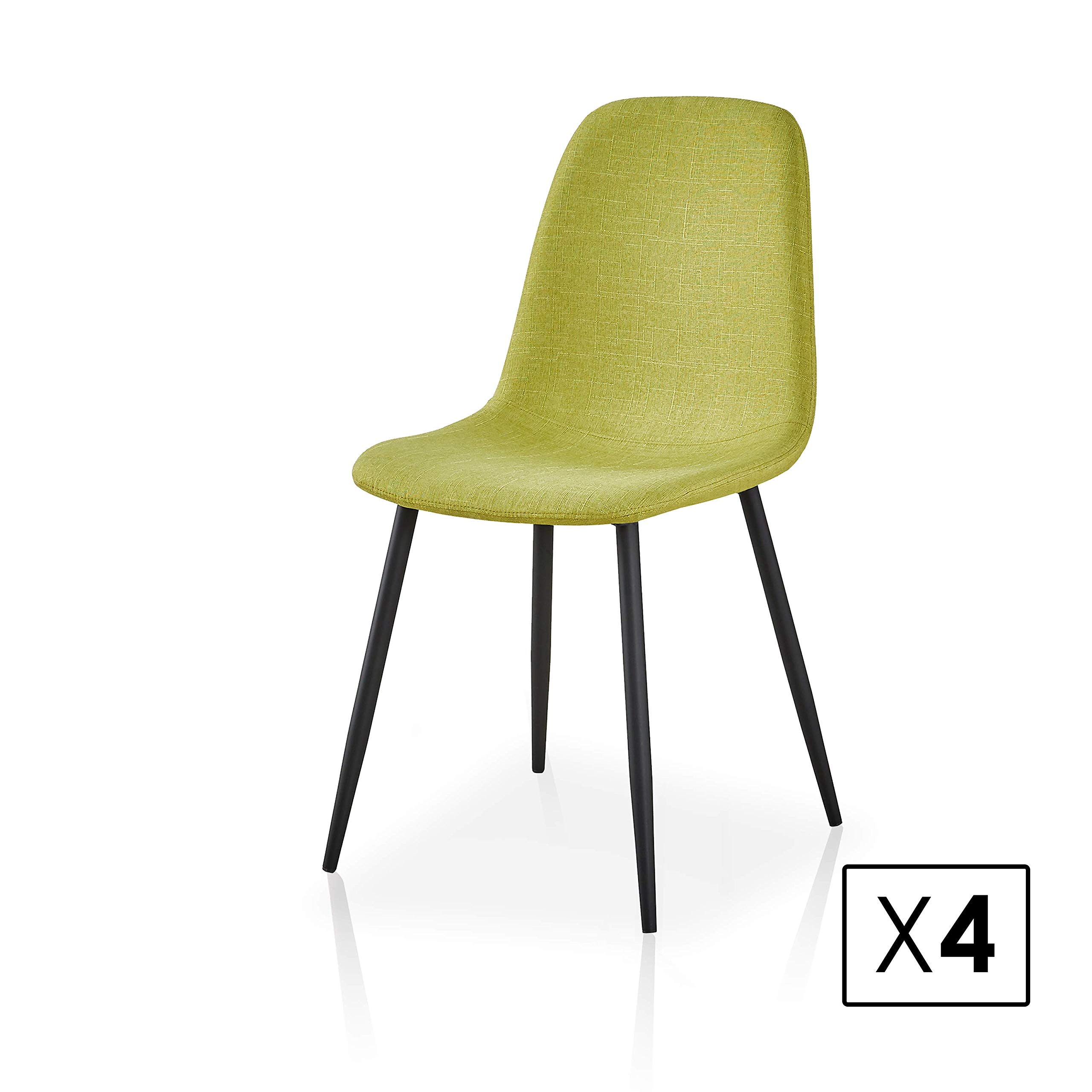 La Silla Española Alberca Sedia da Pranzo, Quercia, Verde Lime, Medidas: 53x45x87.5 cm, 4 unità