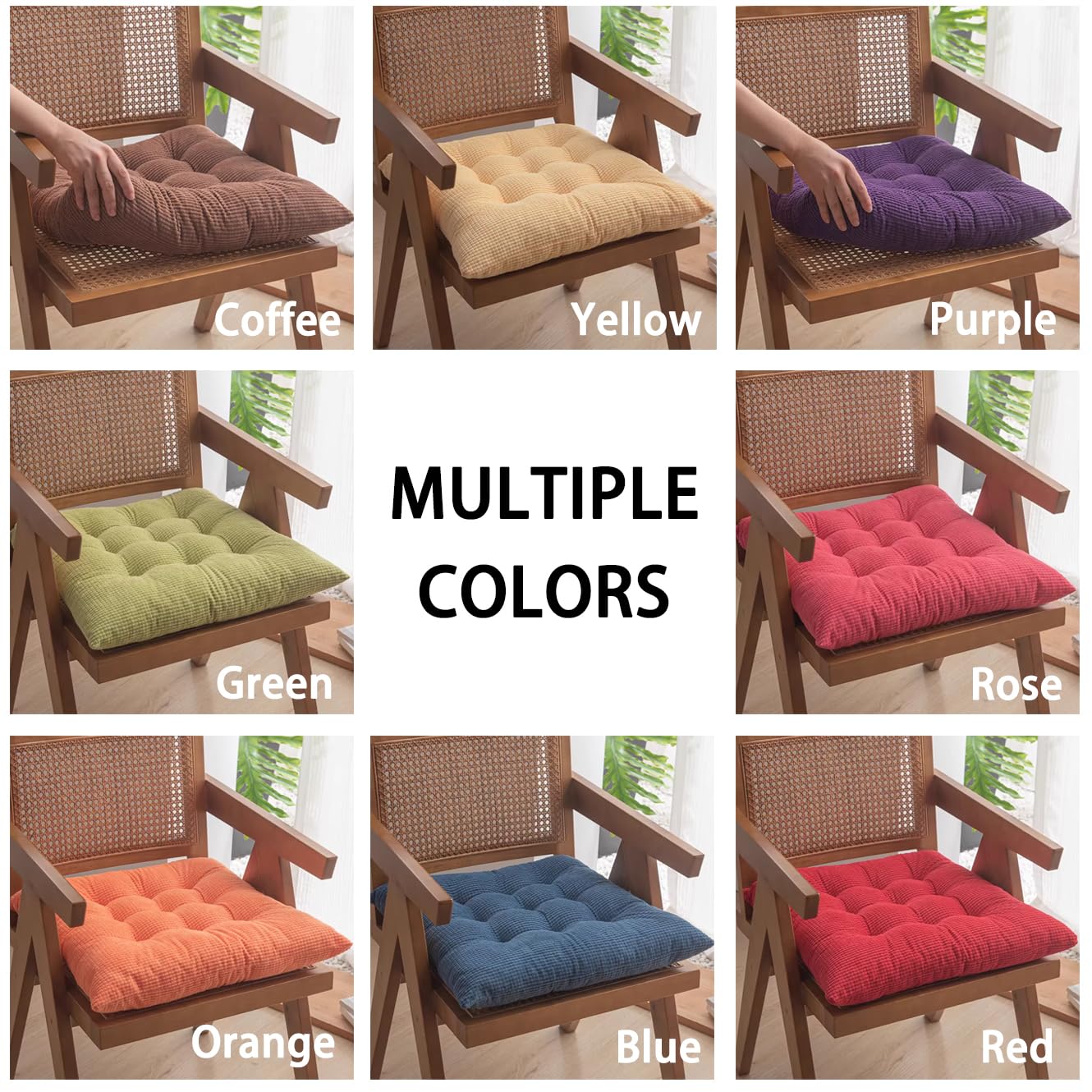 Lot de 2 coussins carrés en velours côtelé pour canapé, piano, jardin et maison - Pour salon, salle à manger, intérieur (violet, 38 x 38 cm)