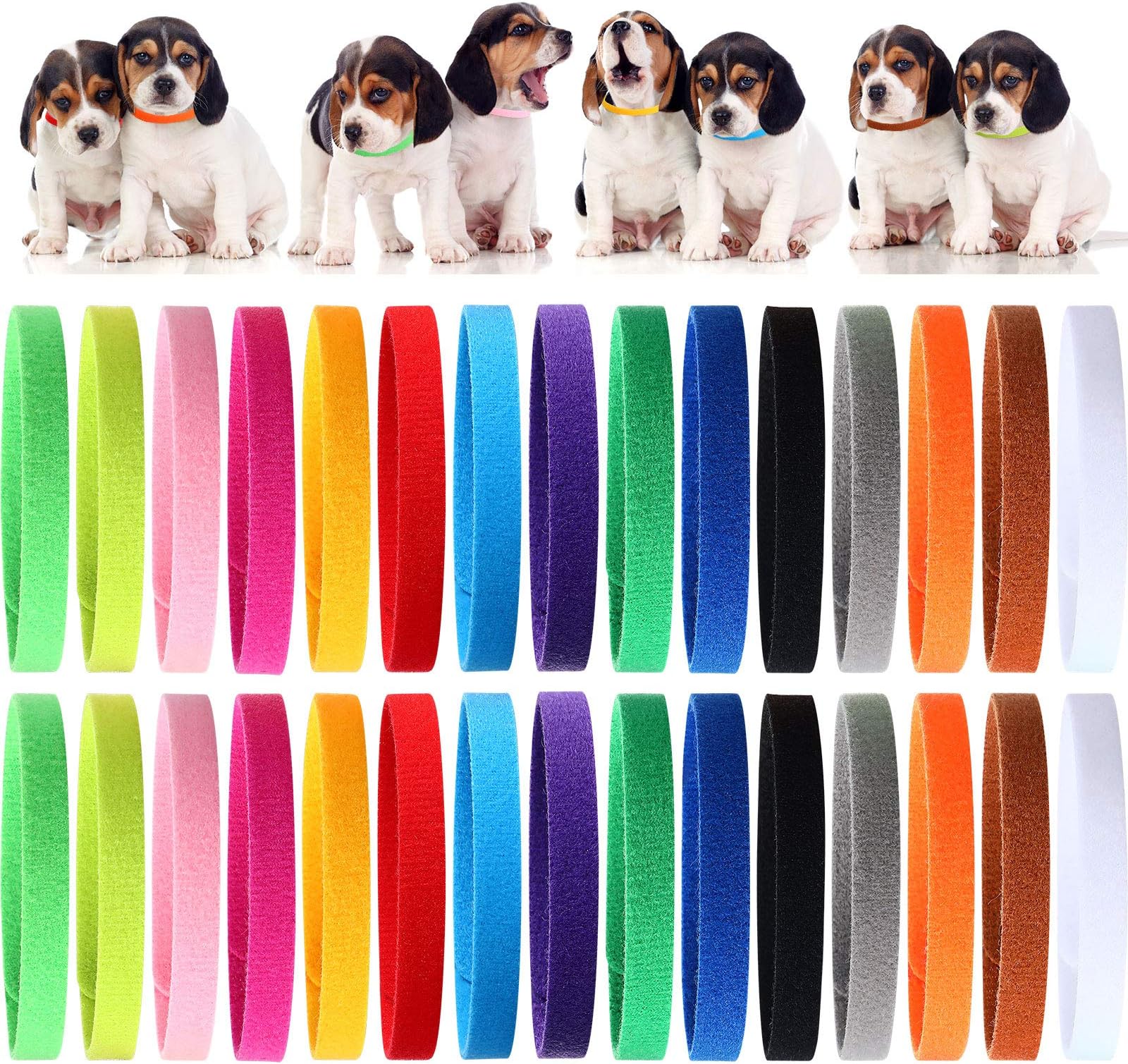 Amazon.com : Weewooday 45 Pieces Puppy Whelping Collars Double-Sided ...