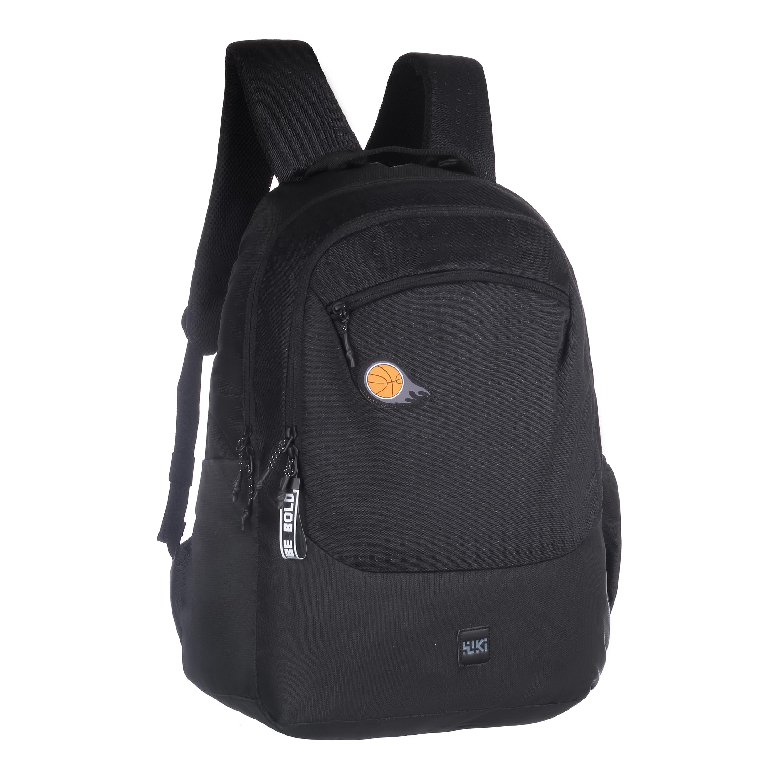Wildcraft Nylon backpack Multi compartments, front pocket, bottle holder, School bags College bag for women and men, Ideal for school, college, office & travel 13520(Wiki_2 Dot_3D Black)