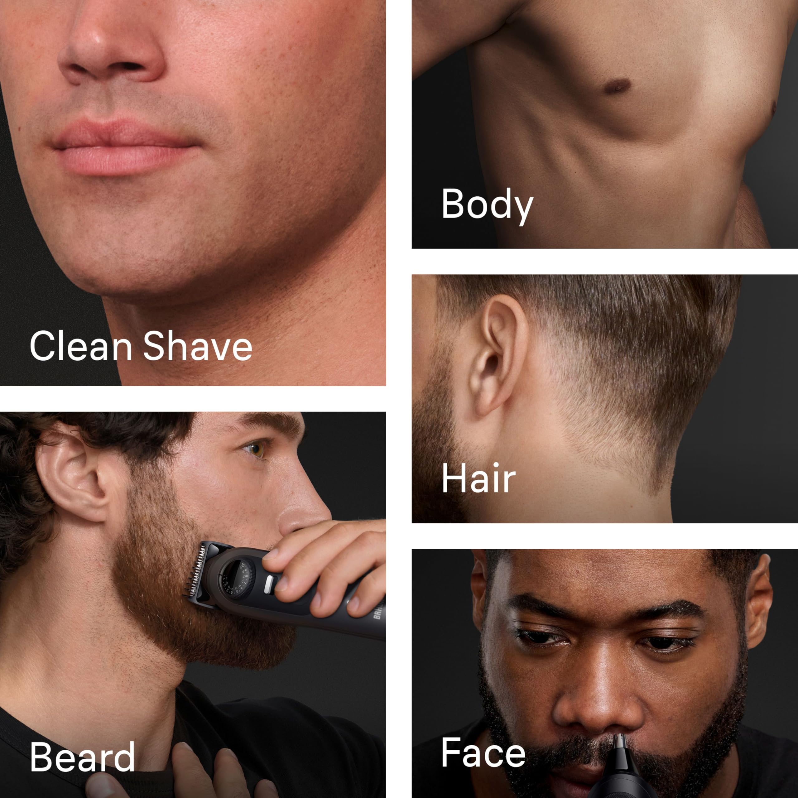 Braun Kit de rasage tout-en-un pour homme série 9 AIO 9535, barbe, visage, nez, oreille, tondeuse à cheveux, tondeuse corporelle et manscaping