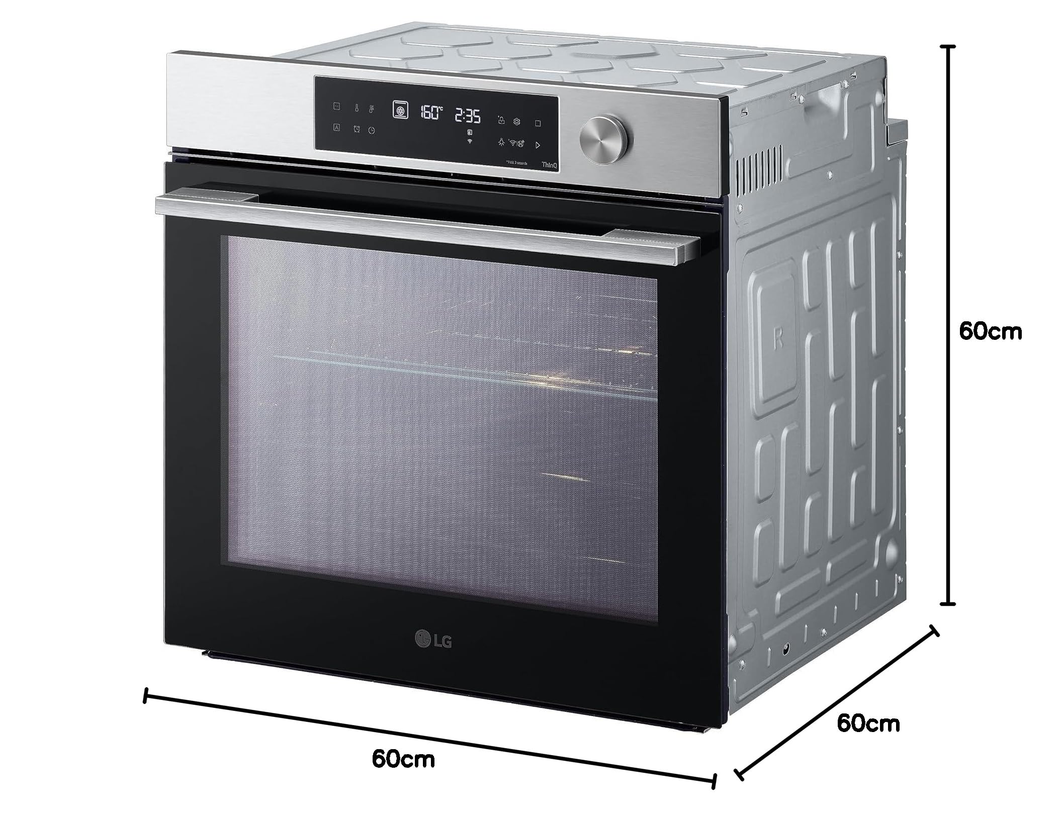LG InstaView WSED7612S Forno da Incasso Multifunzione, Classe A+, 76L, 300°C Air Fry, Sous Vide, Modalità Pizza, Sistema ProBake Convection, EasyClean, Pirolisi, WiFi, Isolamento 4 Vetri, Nero