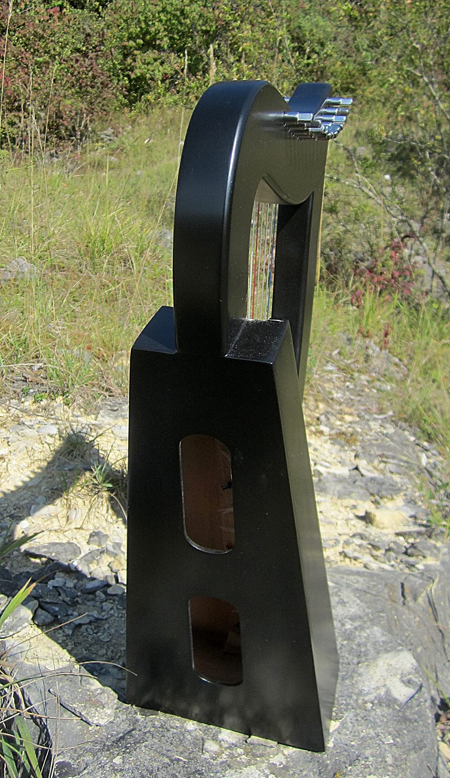 Irisch Keltische Kinder Harfe Harp 12 Saiten aus Buche schwarz