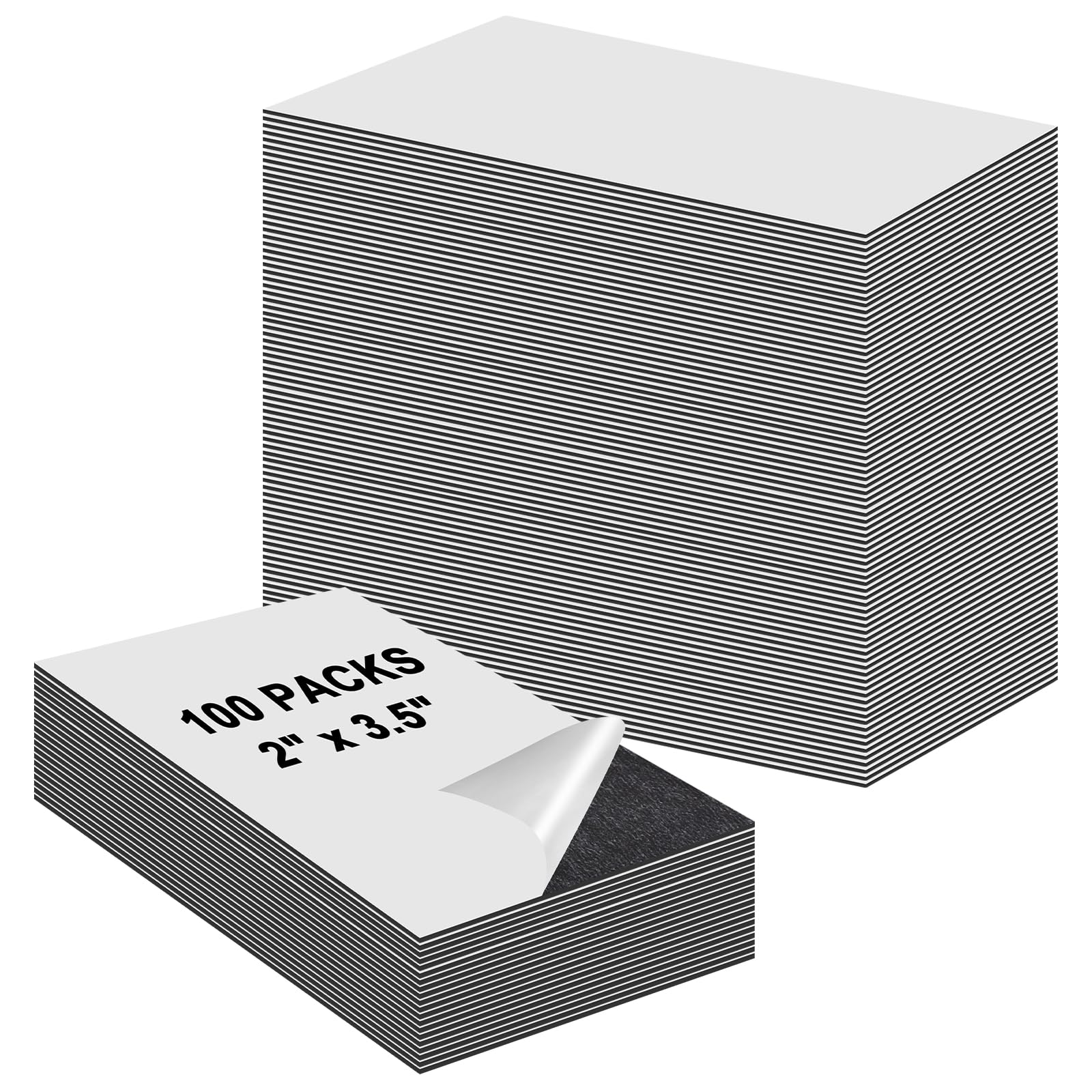 Photo 1 of 100 Pack 2 x 3.5 Inch Business Card Magnets Peel and Stick Adhesive Magnetic Backings Magnet Strong Magnet Blanks Sheets Printable Magnetic Sheet for Dies Storage