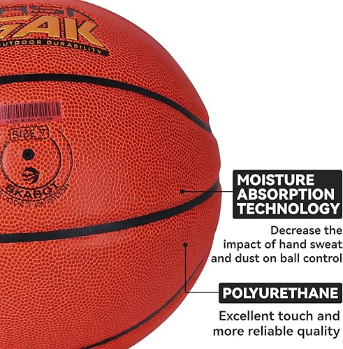 Miniatura 2 de BKABOT Balón de baloncesto al aire libre de 29.5 pulgadas, pelota de baloncesto para hombre para interiores, pelotas de baloncesto tamaño oficial 7,
