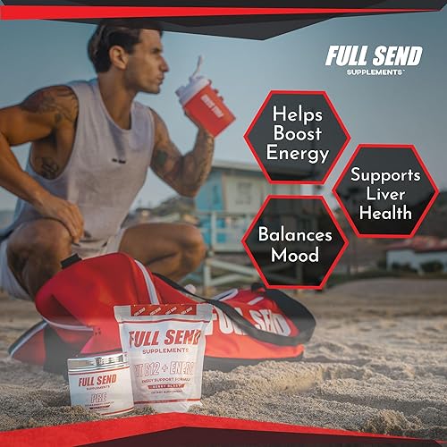 Miniatura 2 de FULL SEND Paquete de vitamina B12 + Energy Stick, soporta niveles de energía celular, enfoque, alerta, paquetes de mezcla de bebidas en polvo con té