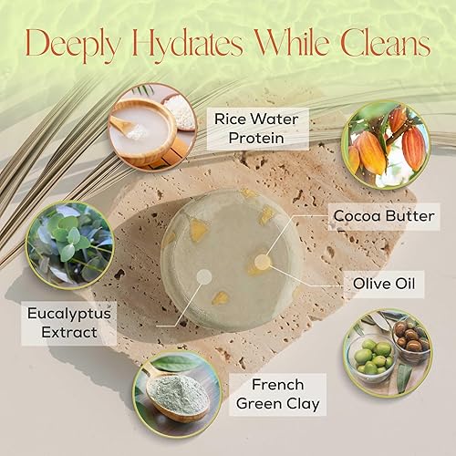 Miniatura 4 de IIBESA Barra de champú de agua de arroz  Crecimiento y engrosamiento del cabello mejora la salud del cuero cabelludo  Ingredientes orgánicos