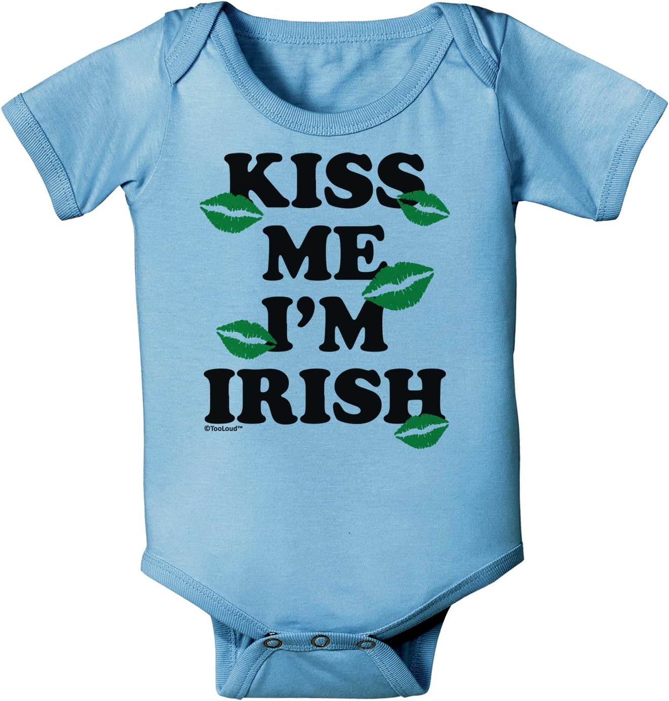 TOOLOUD Kiss Me I'm Irish - Green Kisses Baby Romper Bodysuit