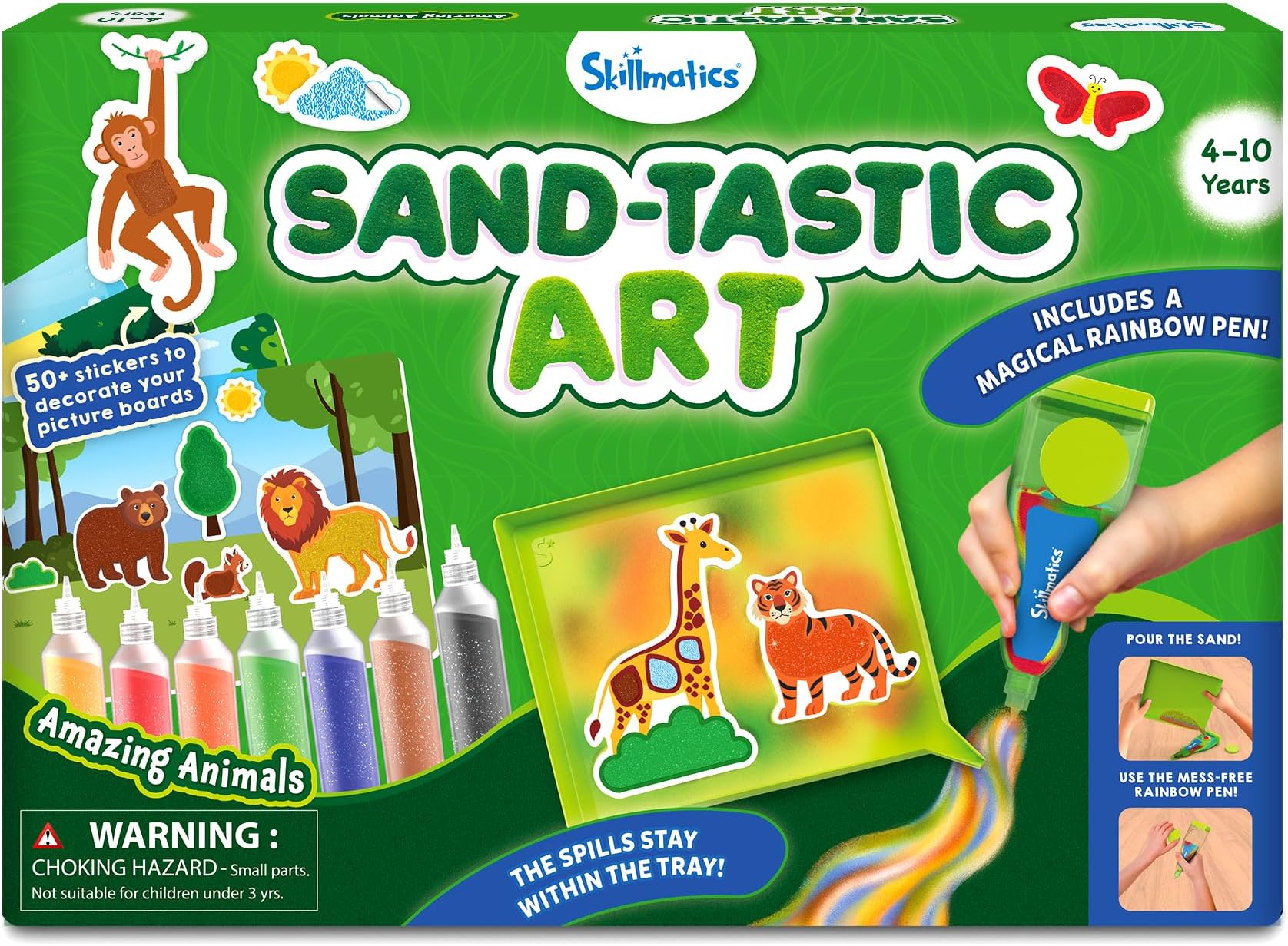 - Skillmatics Sand Art Activity - Mess-Controlled DIY Animal Craft Kit with 50+ Colourful Stickers, Creative Arts & Crafts for Kids, Fun Hands-On Activity, Gifts for Ages 4, 5, 6, 7, 8, 9, 10