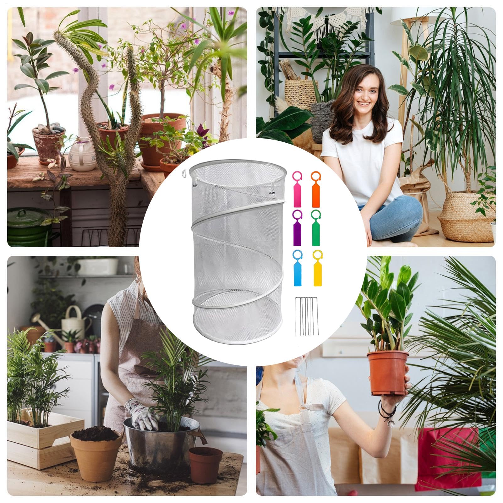 Protection des Contre Les Chats pour l'intérieur | Accessoire de Pot de Fleurs Rond Pliable réutilisable Respirant | Protection de Jardin pour – pour l'extérieur et