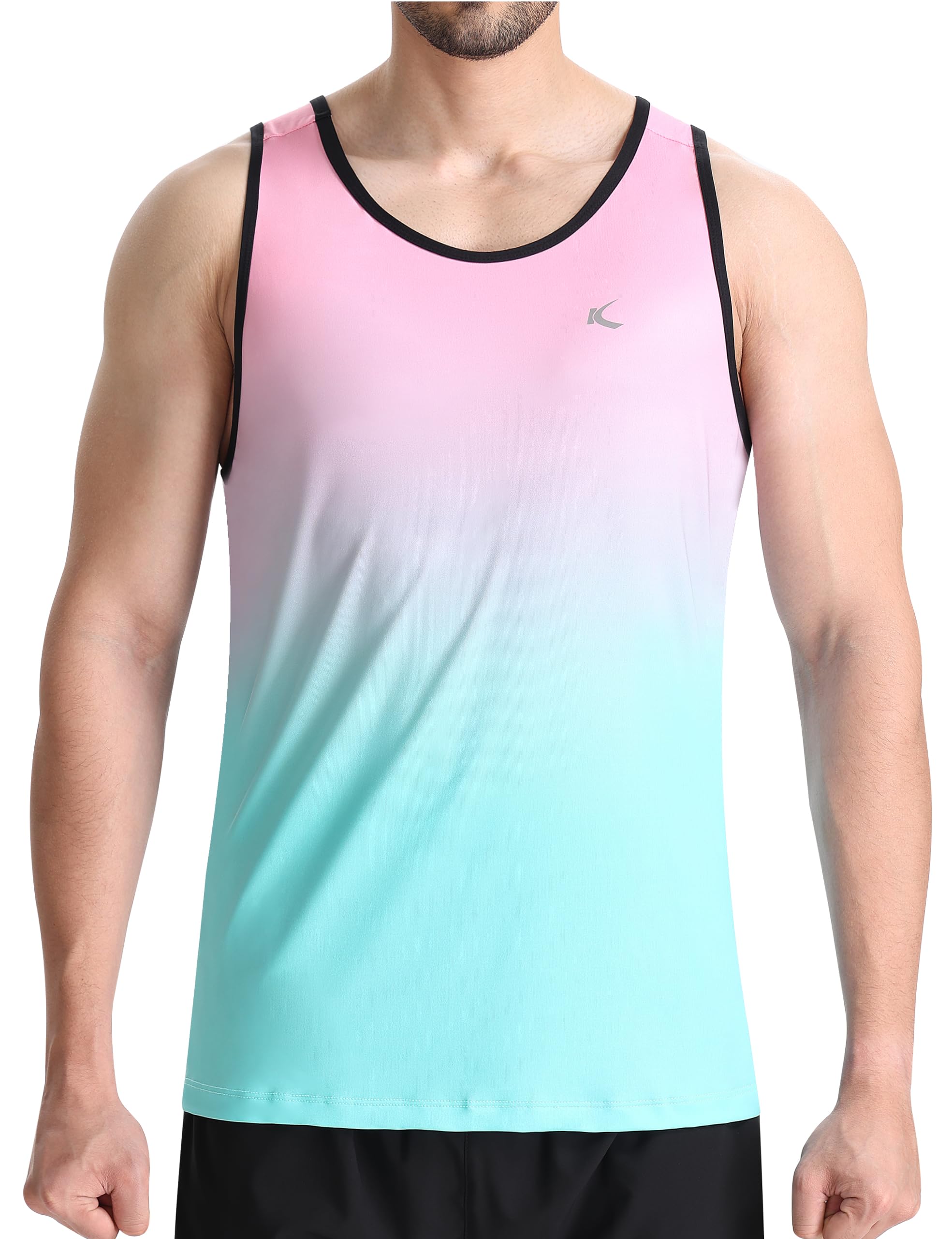 KPSUN Men's Quick Dry Sports Tank Tops Athletic Gym Bodybuilding Fitness Sleeveless Shirts for Beach Running Workout