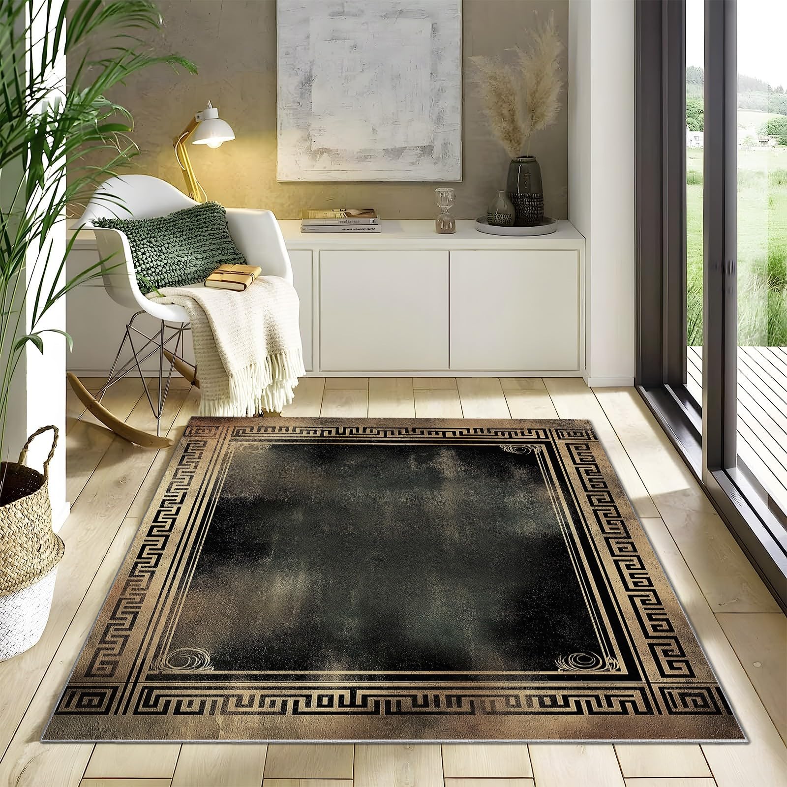 Generisch Teppich Wohnzimmer 80 x 150 cm Braun Grunge-Hintergrund 3D Fußmatte Jugendzimmer Esszimmer und Schlafzimmer Teppich Kurzflor Bodenmatte Extra Weich Pflegeleicht