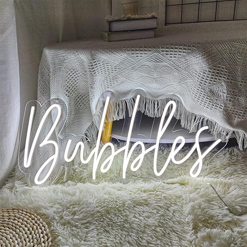 Miniatura 1 de Letreros de neón de burbujas para decoración de pared, exhibición de bebidas de 23.6 x 11 pulgadas, letrero de neón iluminado para boda, compromiso,