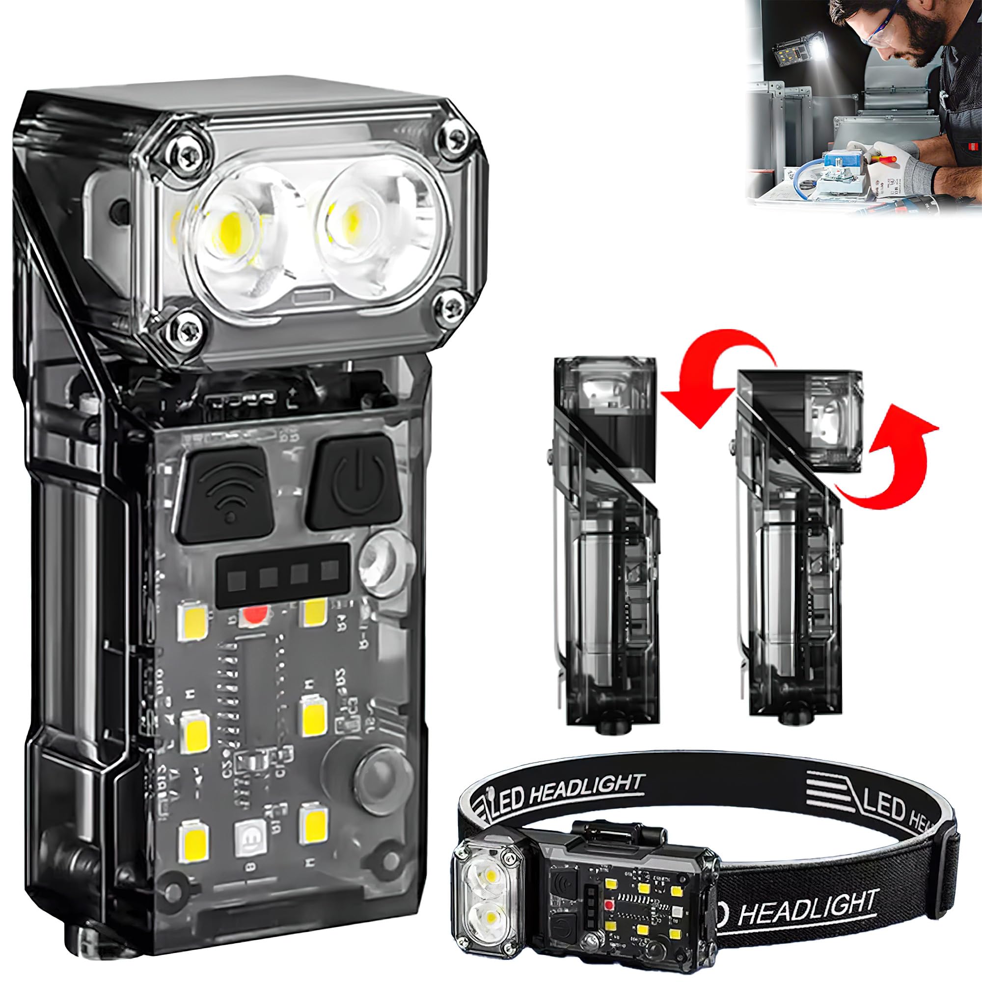 AVEDIA EDC Flashlight Small Torch Light - COB LED Headlamp, Powerful USB-C Rechargeable Headlight, Mini Pocket Size for Trekking, Camping, Hiking - Magnetic Mount, Trekking Accessories (B0DHHGLVPV) Amazon Price History, Amazon Price Tracker