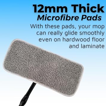 Reusable Mop Pads for Flash Speedmop Heavy Duty Microfiber Wet Dry Cleaning Mop Pad Machine Washable Up to 100x (Grey-2 Pack)