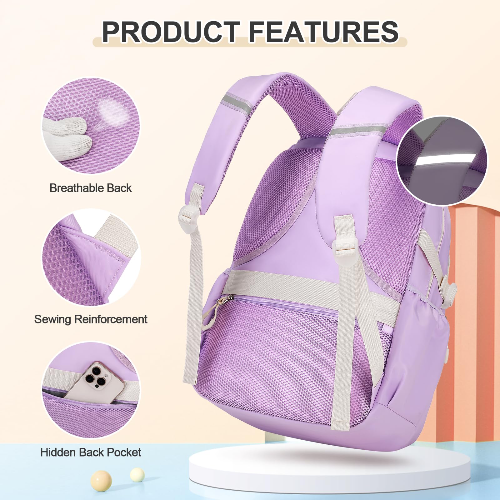 DIGOBAY Mochilas para niñas, mochila escolar de 3 piezas con lonchera y estuche para lápices para adolescentes y niñas