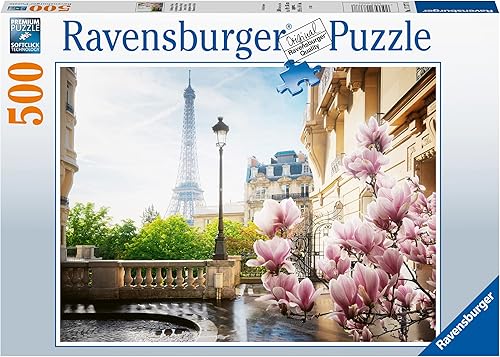 Ravensburger - Rompecabezas de 500 piezas de primavera en París - Estilo clásico parisino - A partir de 12 años