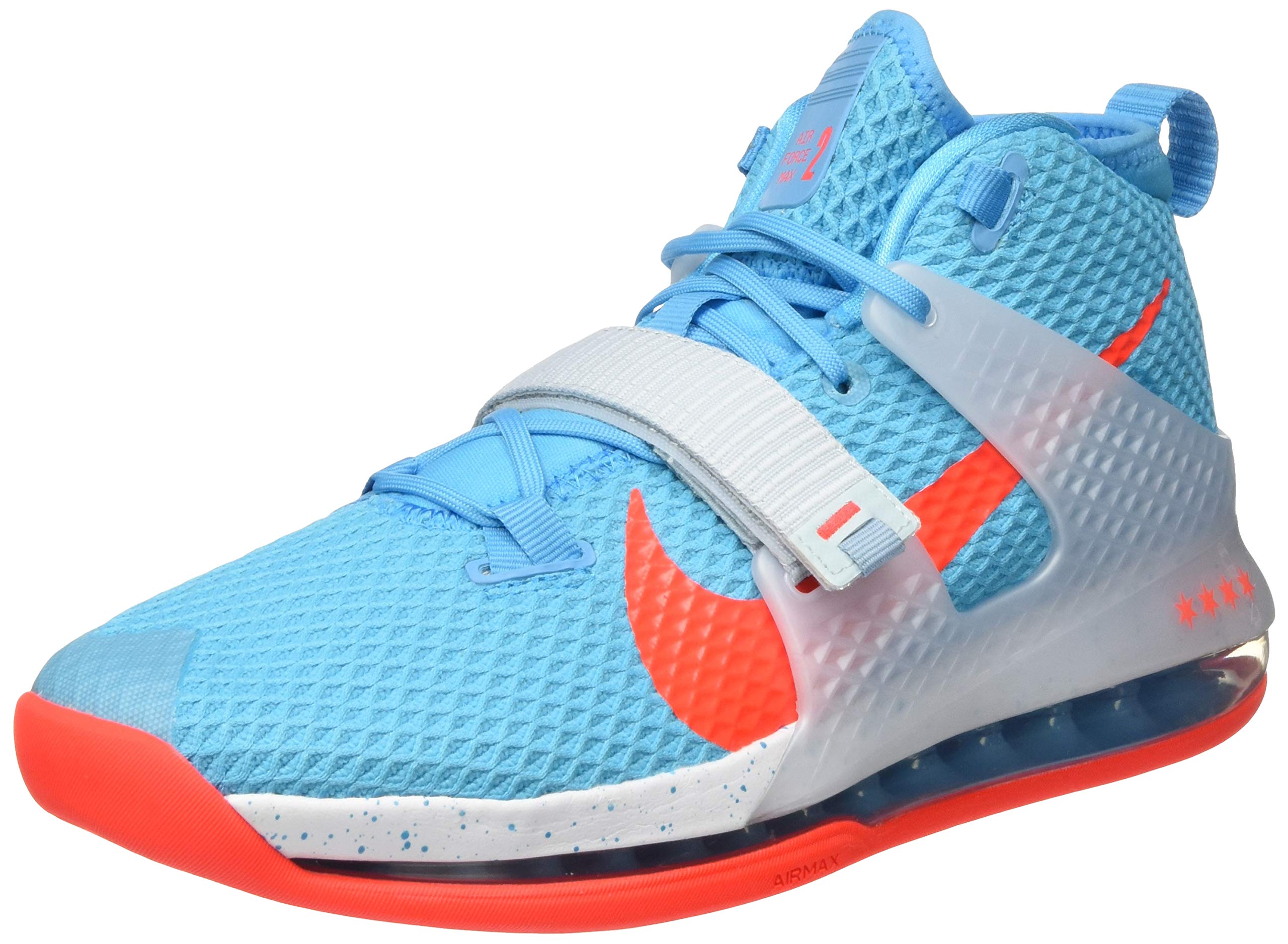 Nike NIKE AIR FORCE MAX II, Men's Basketball Shoe, Blue Fury Brt Crimson White, UK (44 EU)