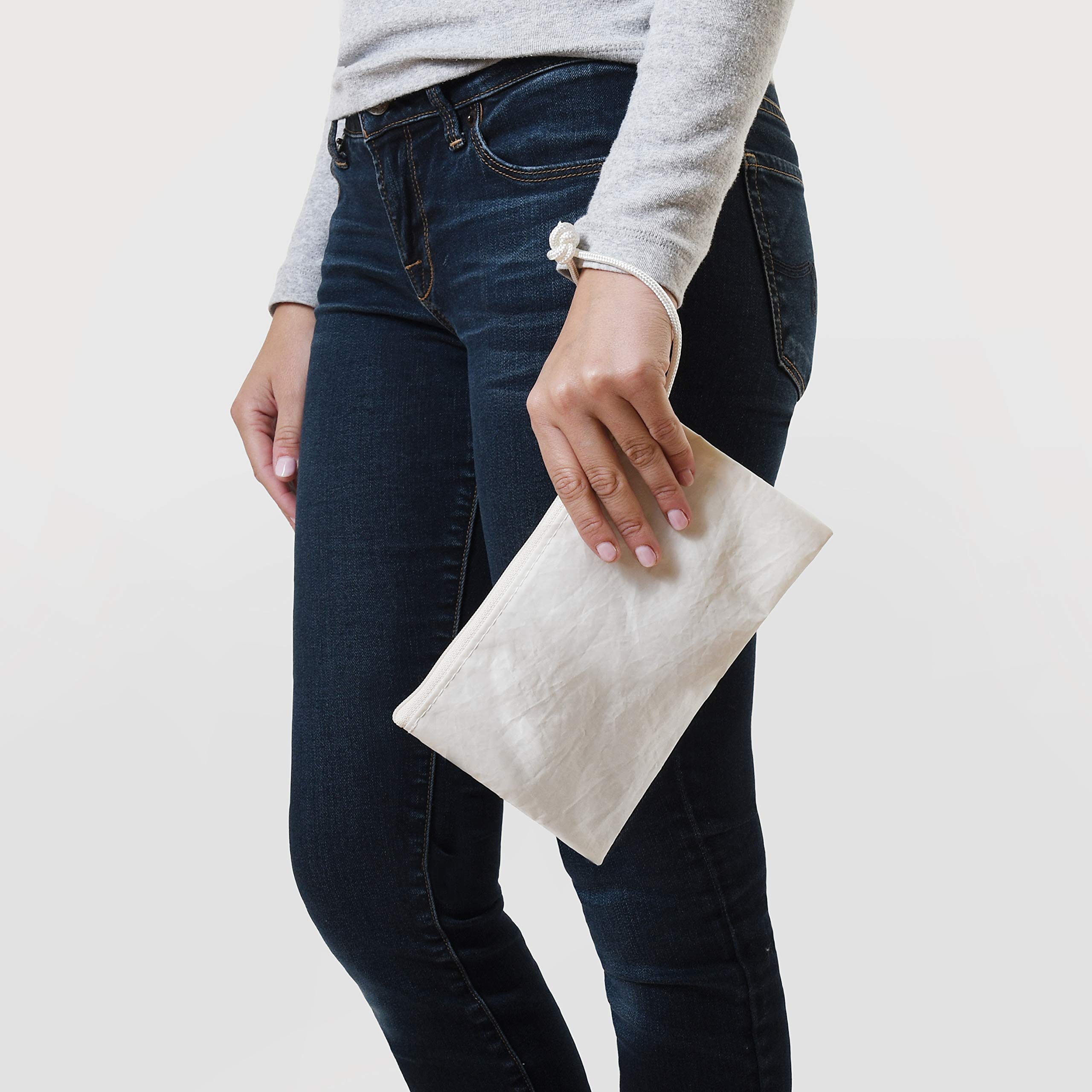 Sea Bags Recycled Sail Cloth Multicolor Lobster Wristlet Zip Top Wristlet Clutch Zippered Wallet with Strap