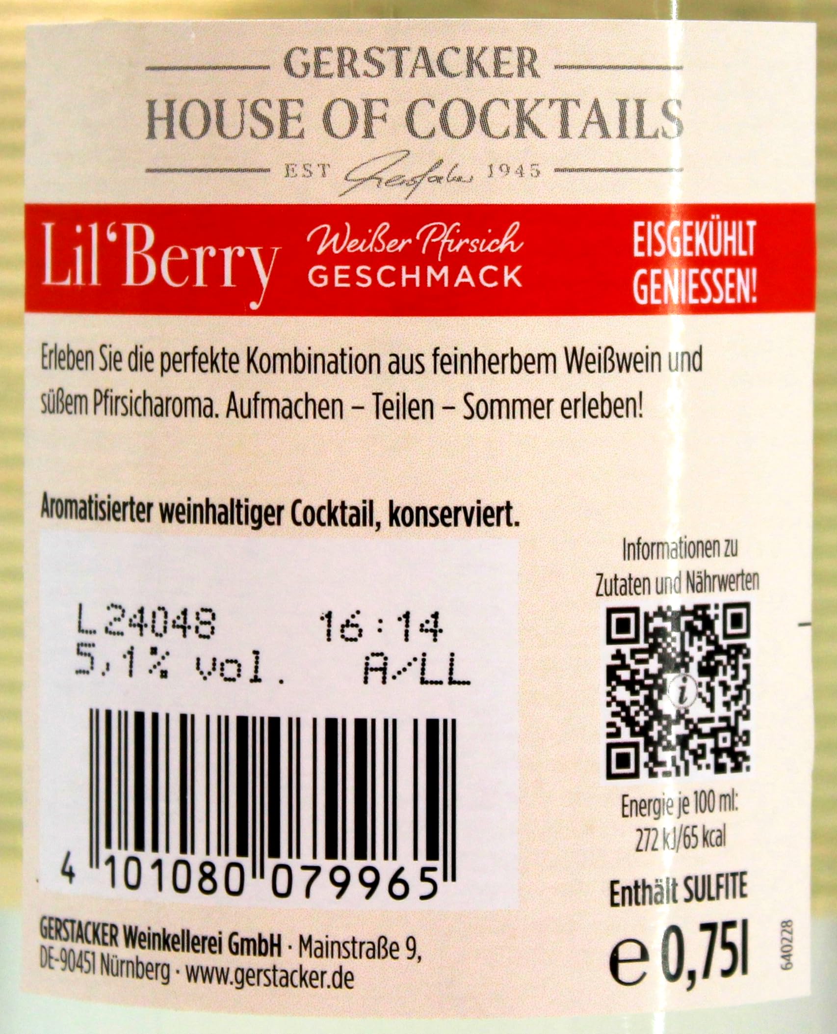 Gerstacker Lil´Berry weißer Pfirsich (6x0,75l)