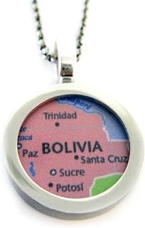 Bolivia Map Pendant Necklace
