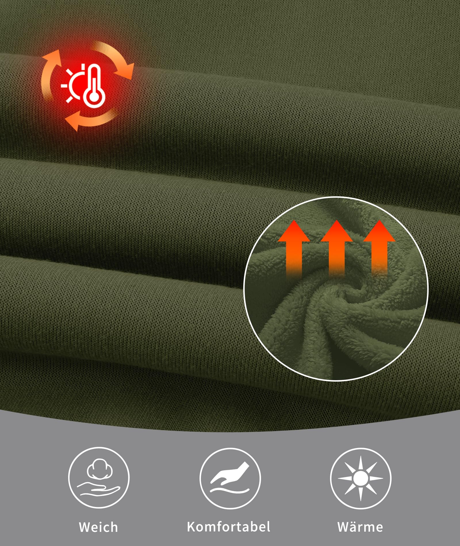 SwissWell Felpa Uomo con Cappuccio Giacca Uomo in Pile Caldo Felpa Invernale Hoodie con Zip Verde Oliva L