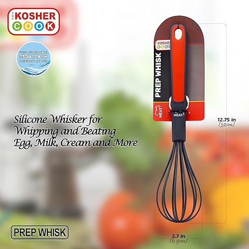 Miniatura 4 de Batidor de cocina azul lácteo  Batidor de silicona de fácil agarre para batir y batir huevos, leche, crema y más  Herramientas de cocina codificadas