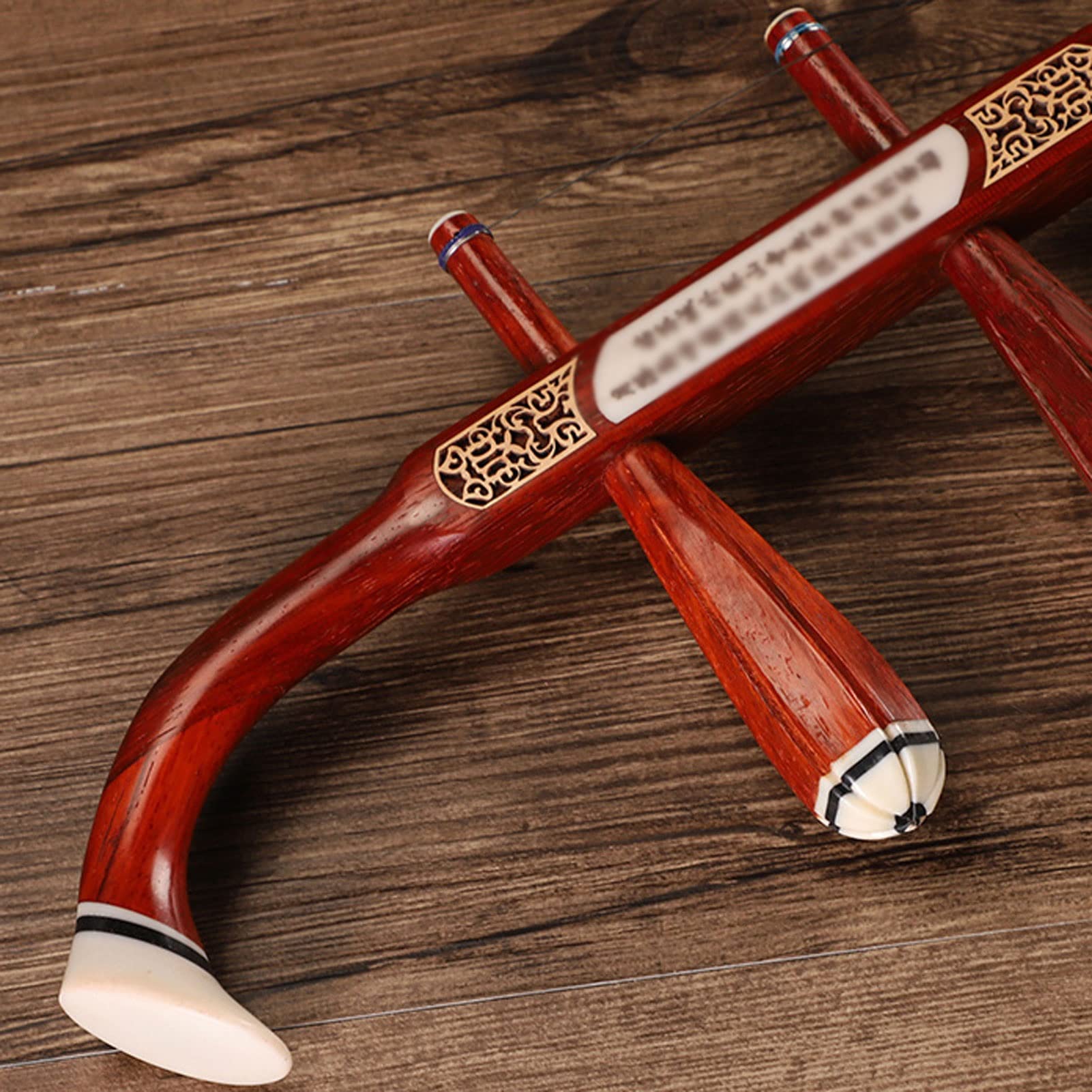 Erhu Musikinstrument,Chinesische 2-saitige Violine Erhu Brauner Holzschaft mit Klavierkasten und Bogen 2 Saiteninstrumente