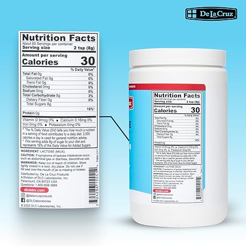Miniatura 8 de De La Cruz Lactosa en polvo - Lactosa pura monohidrato leche azúcar NF Grado, 24 oz