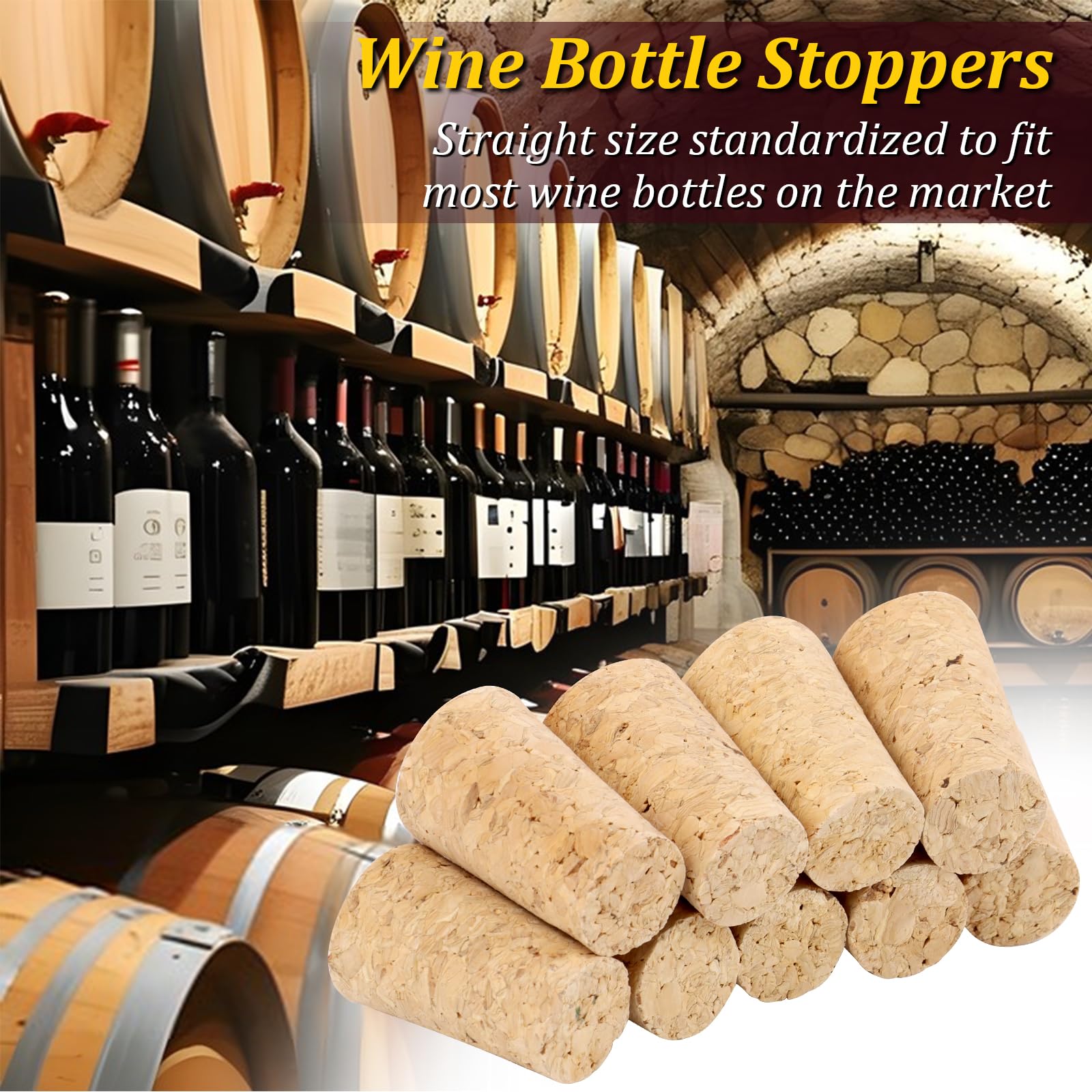 20 Piezas Tapones de Vino, Tapones de Corcho y Madera Suave Natural, Para Sellar Botellas de Vidrio
