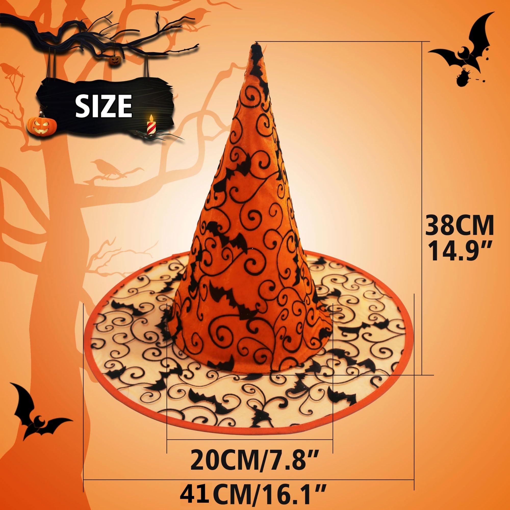 Black and Orange Witch Hat and Bag Set Black Kawaii Halloween Cottage Witch Hat | Hot Topic main image 3