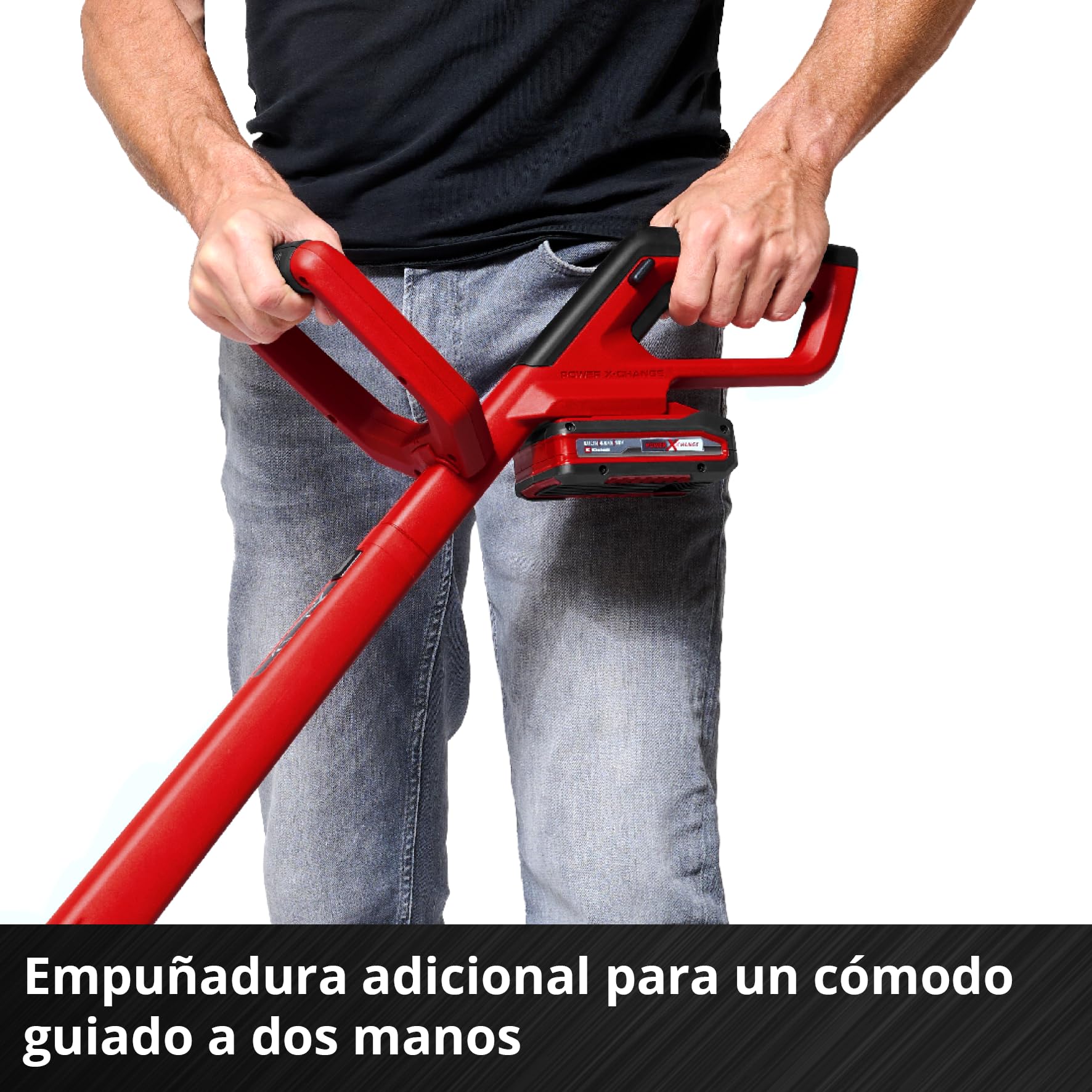 Einhell Recortadora de césped con batería GC-CT 18/2411 Li P-Solo Power X-Change (18V, Anchura de Corte 24cm, Cabezal del Motor Giratorio, empuñadura, Incl. 20 Cuchillas de plástico, sin batería)