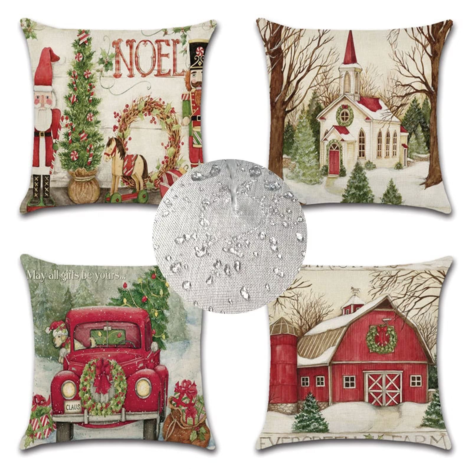 Housses de coussin de Noël extérieur pour sublimer votre salon de jardin et vos terrasses