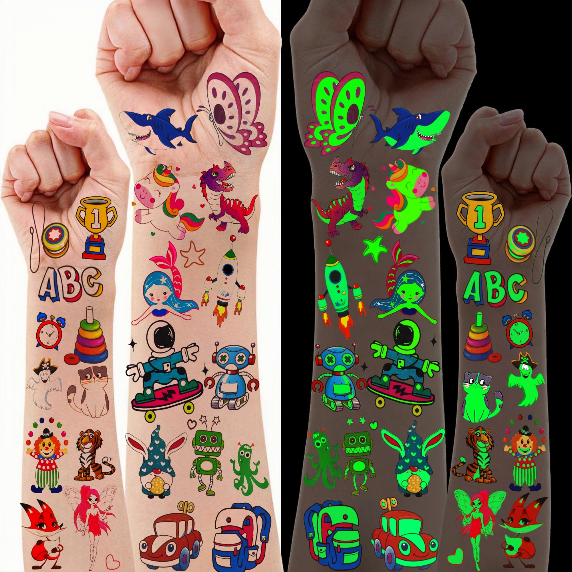 20 Tatuaggi Temporanei Per Bambini A Tema Hippie - Colorati, Impermeabili, Facili Da Applicare - 4
