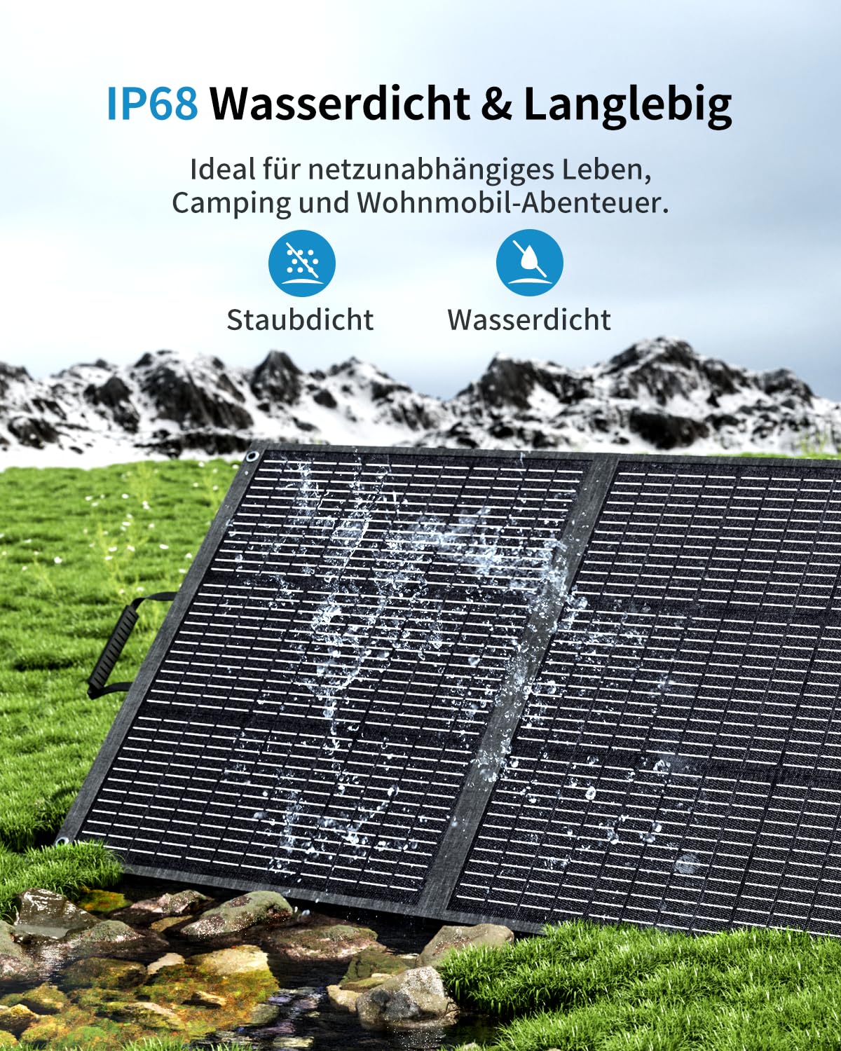 ABOK Asp200 200W faltbares Solarpanel für Powerstation, Camping & Wohnmobil | Tragbares Solarmodul für Solargenerator, Outdoor-Notstromversorgung, ideal für Camping, Wohnmobil, Garten und Off-Grid-Strom