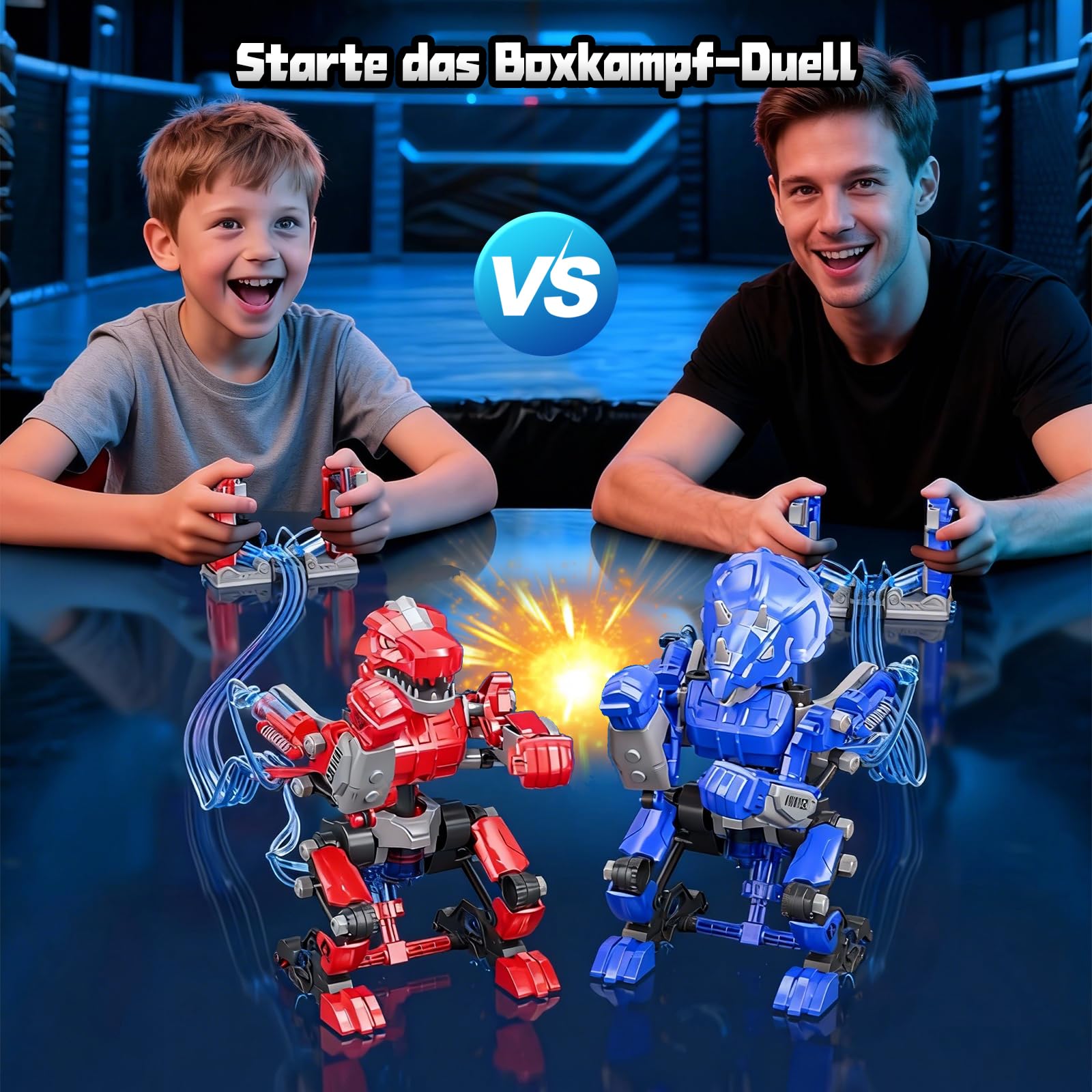 Ulikey Hydraulische Box-Bots, Das Roboter-Duell, Bauen Sie Zwei Hydraulisch Betriebene Boxroboter, mit Joystick und Hydraulik, Roboter Bausatz Kinder Spielzeug Geschenke ab 8-14 Jahre Jungen