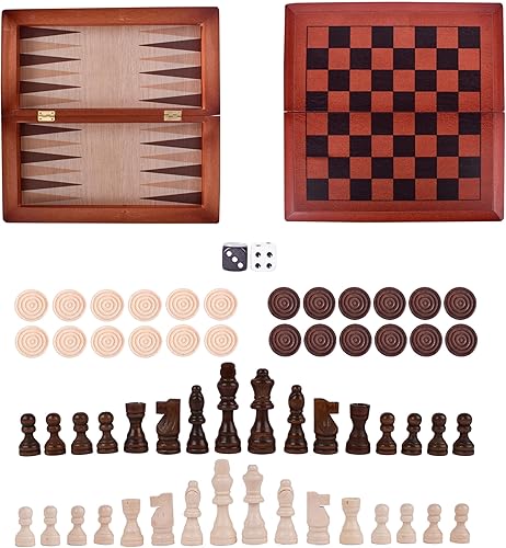 Miniatura 2 de Elbow Room - Juego de ajedrez, damas y backgammon 3 en 1, juegos de estrategia clásicos portátiles y plegables para diversión familiar y viajes