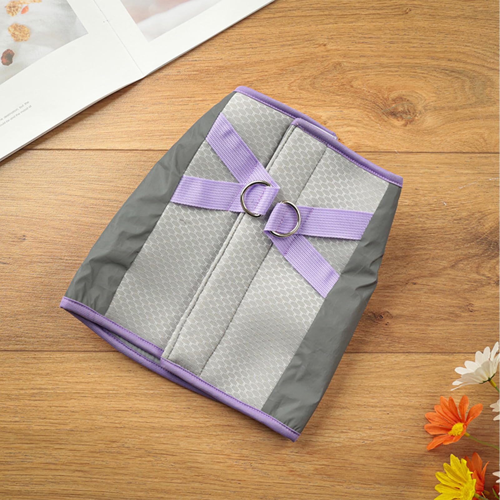 SEIS Cooling Dog Harness Summer Pet Reflective Vest Breathable Cat Costume for Small Medium Large Dogs (Purple, M)