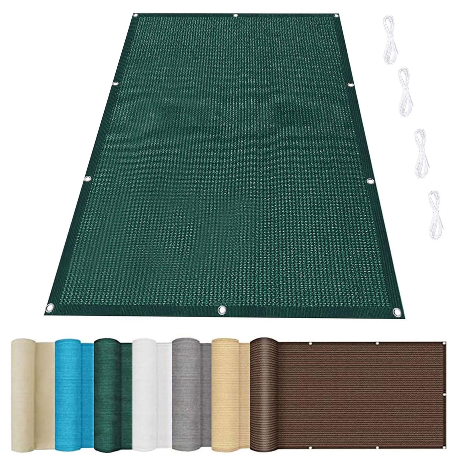 Voile d'ombrage carré 7x9m vert foncé structure renforcée haute densité