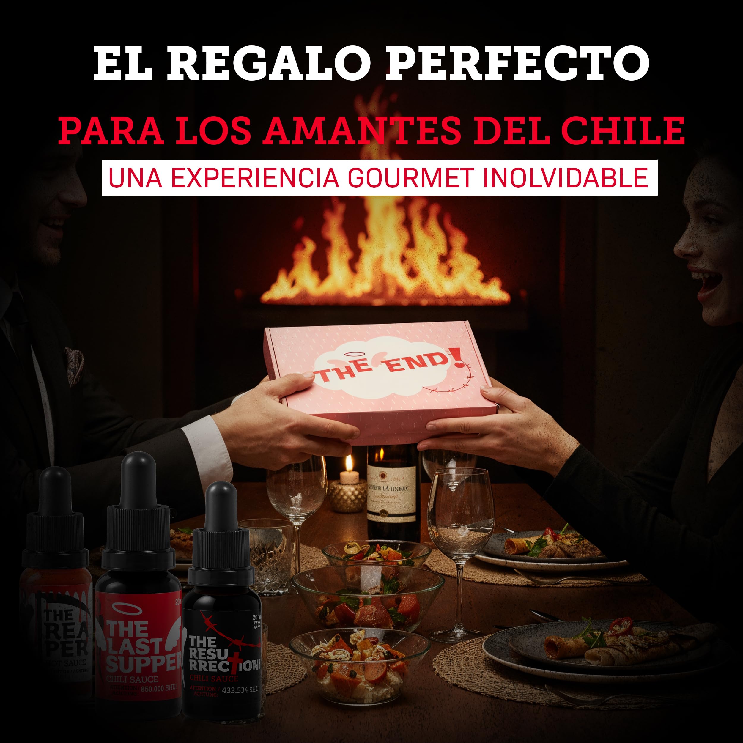 I LOVE SPICY The End Estuche 3 Salsas Picantes Extremas 3x20ml Carolina Reaper Trinidad Scorpion Regalo Gourmet