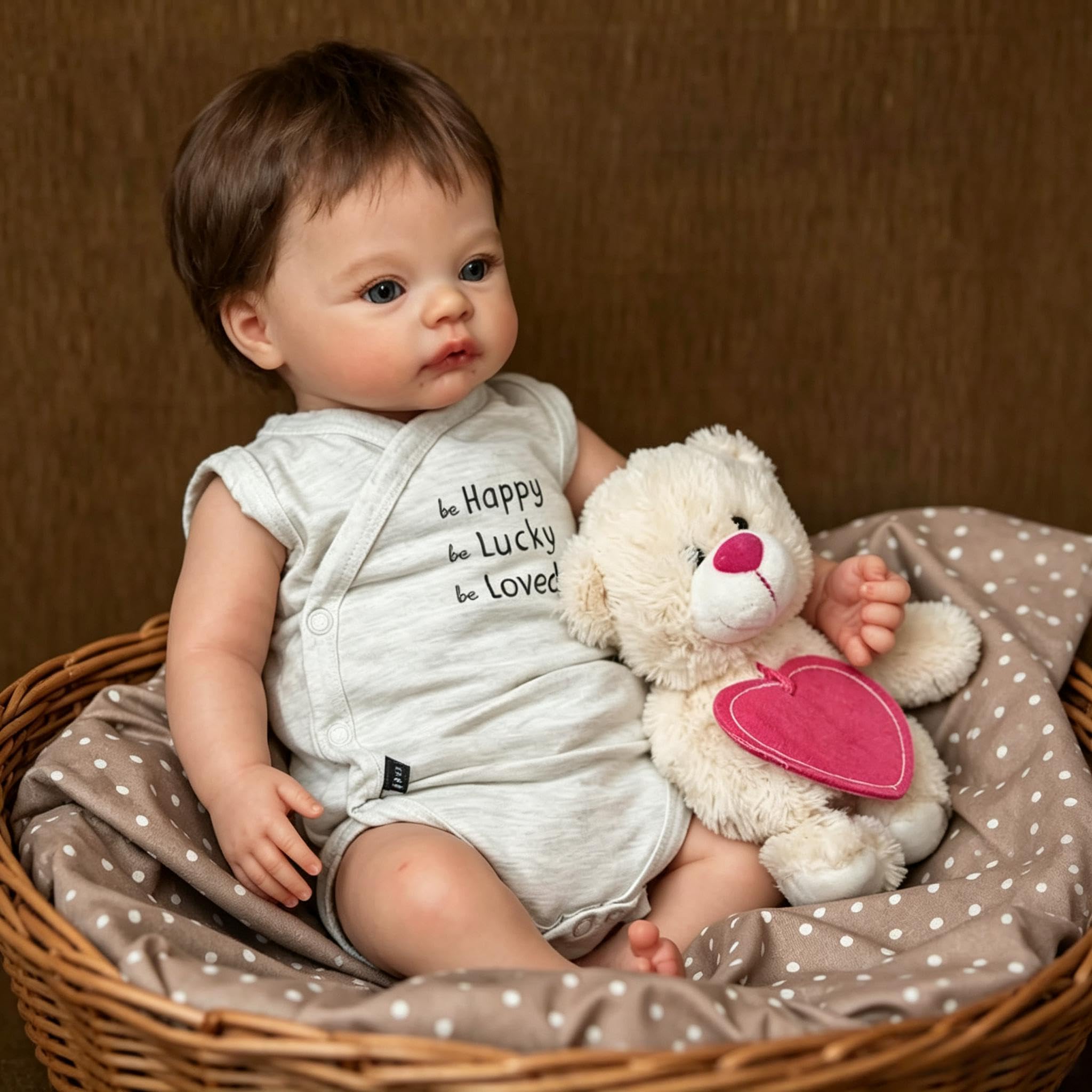 RXDOLL Muñecas realistas de bebé recién nacido de 18 pulgadas, muñecas de vinilo de cuerpo completo que se ven reales, muñecas recién nacidas realistas con ojos abiertos, cabello arraigado para niños