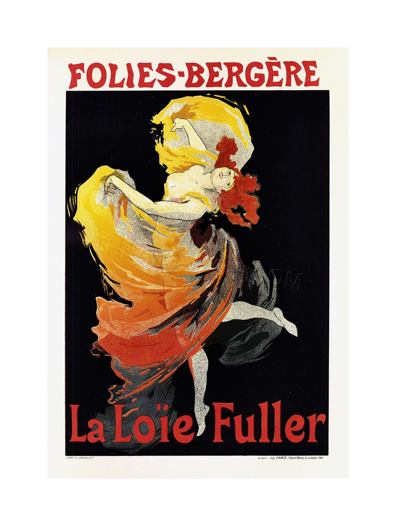 Wee Blue Coo Theatre Cabaret Folies Bergere Loie Fuller Paris France Wall Art Print