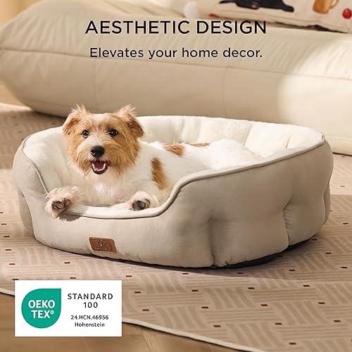 Miniatura 3 de Bedsure Cama para perros medianos  Cama redonda lavable para mascotas medianas, antideslizante en forma de dona y felpa esponjosa para interiores,