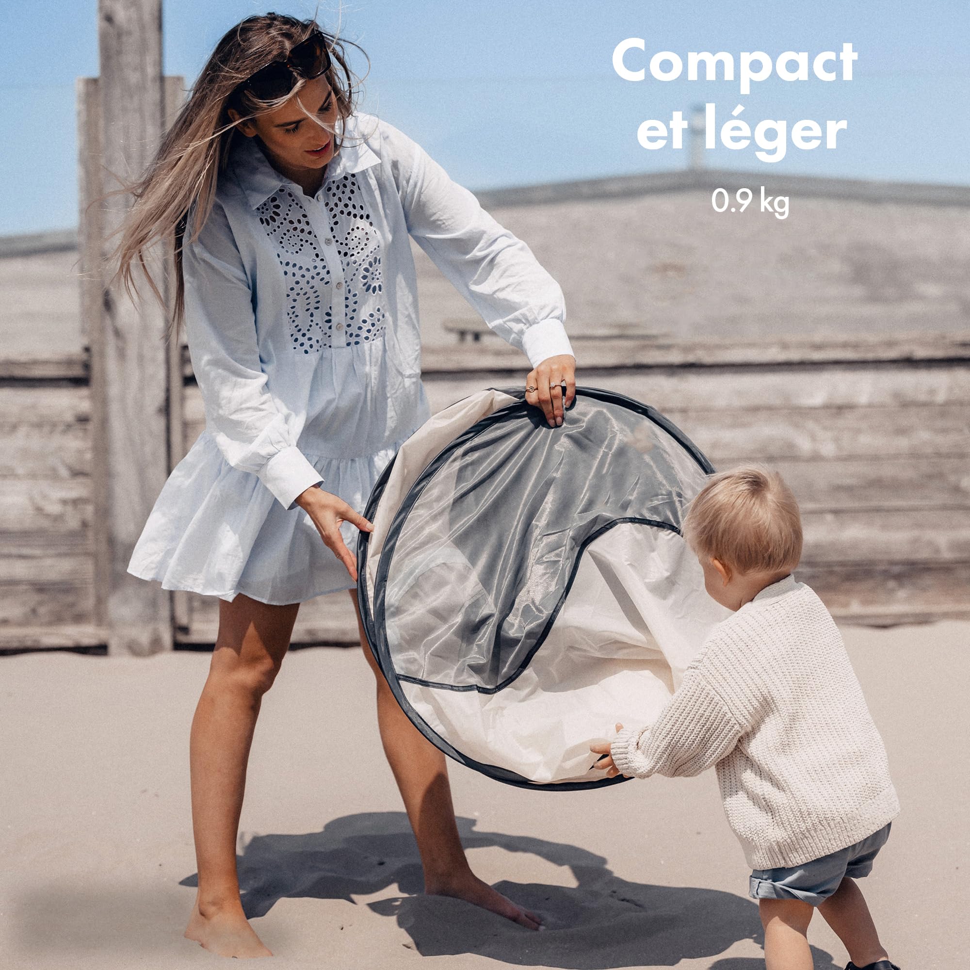 DERYAN Tente de Plage - Pop Up - Abris Anti UV - Parasol Enfant - Tente Anti UV bébé - 50% UV -Mise en Place en 2 Secondes - avec Sac de Transport