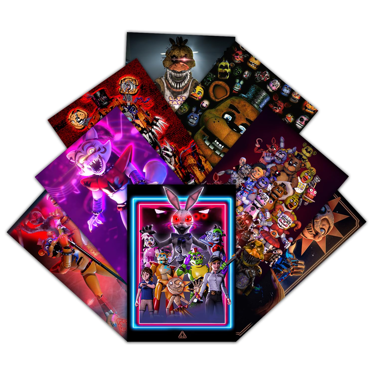 GTOTd Horror Game Poster (8Pcs,11.5" x 16.5") 29 × 42 cm. Horror Cartoon Merch Unframed Version HD Printing Coated Poster for Living Room Bedroom Club Wallart Decor