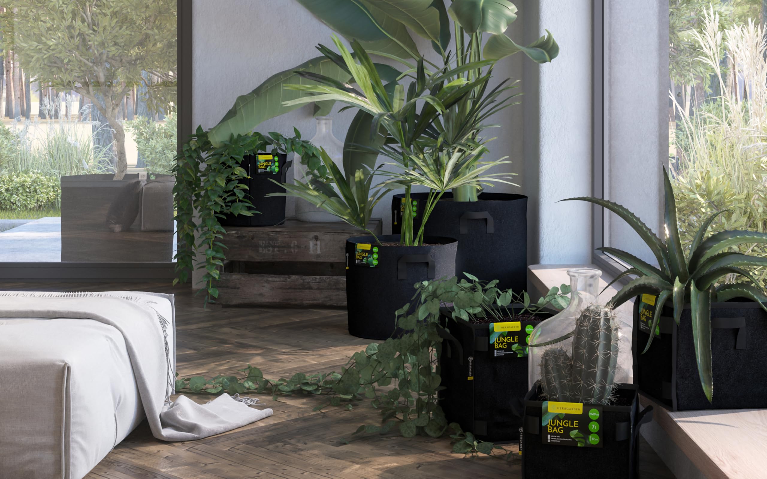 GROWTENT Pflanzsack 5er Set - 16L Stofftöpfe Für Tomaten, Kartoffeln, Gemüse & Blumen